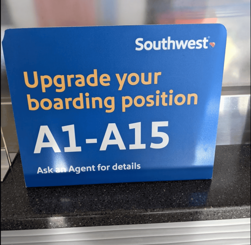 Southwest Upgraded Boarding 