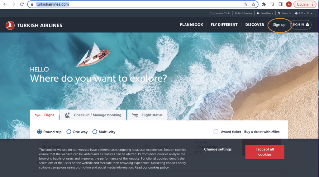 Turkish Airlines sign up