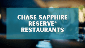 Map: Chase Sapphire Reserve Dining Benefit Restaurants