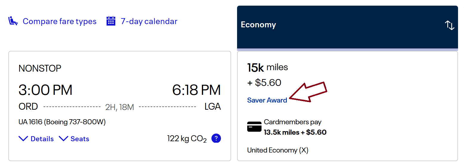 United MileagePlus Saver Awards