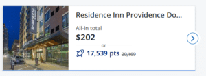 Chase Points Boost rocket icon shown on eligible hotels and flights